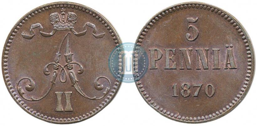 Фото 5 пенни 1870 года  