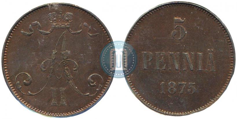 Фото 5 пенни 1875 года  