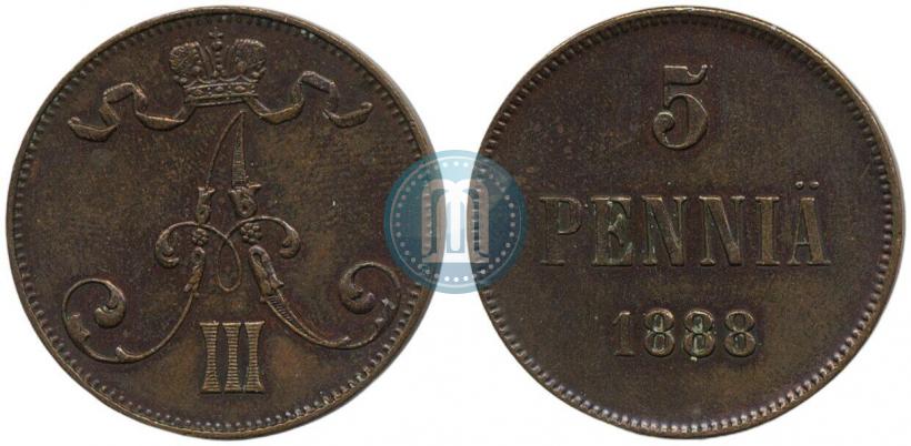 Фото 5 пенни 1888 года  