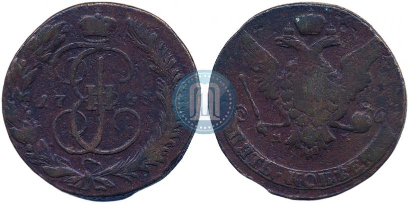 Фото 5 копеек 1763 года ММ 