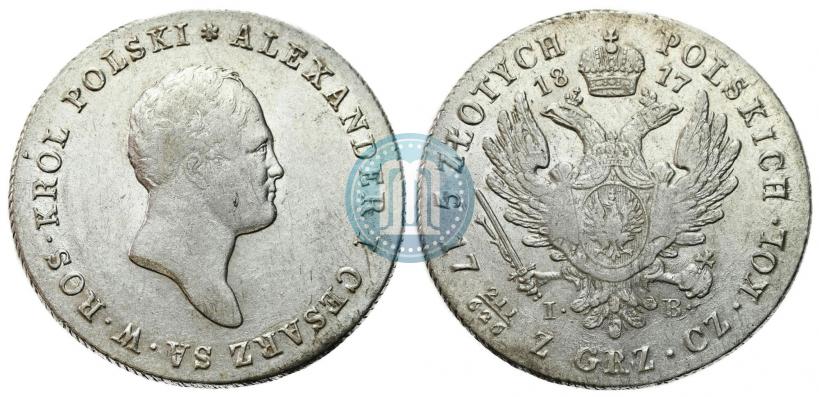 Фото 5 злотых 1817 года IB 