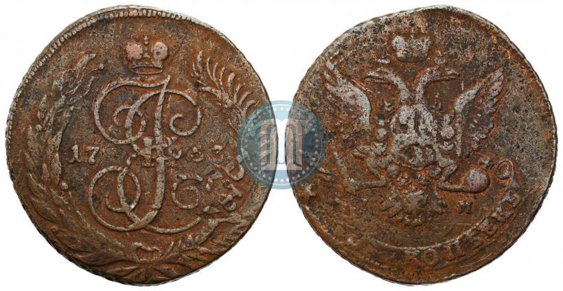 Фото 5 копеек 1763 года ЕМ 