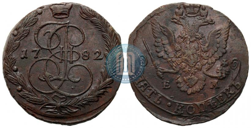 Фото 5 копеек 1782 года ЕМ 