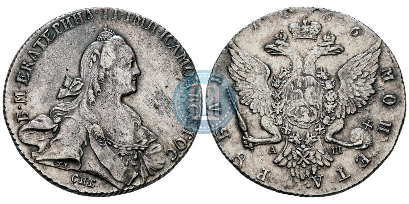 Picture 1 rouble 1766 year СПБ-АШ 
