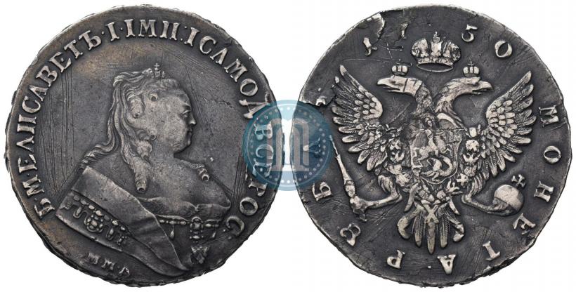 Фото 1 рубль 1750 года ММД 