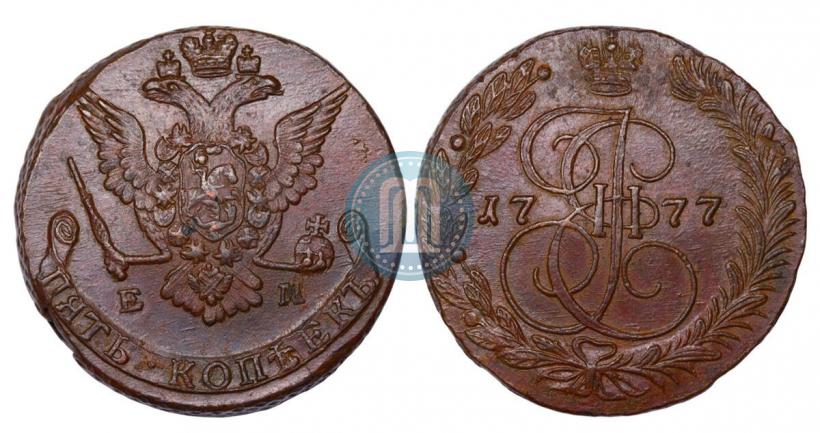 Picture 5 kopecks 1777 year ЕМ 