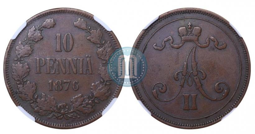 Фото 10 пенни 1876 года  