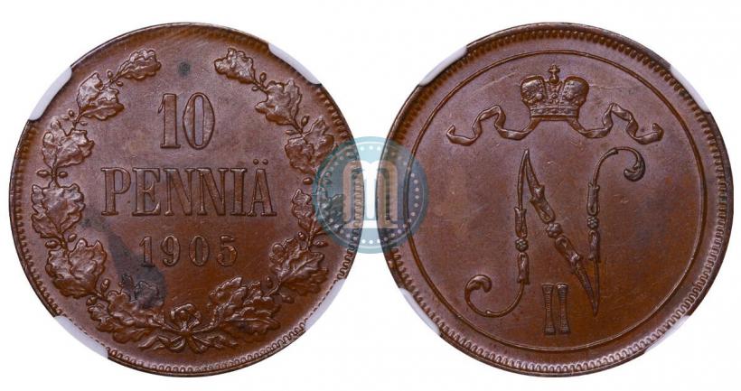 Фото 10 пенни 1905 года  