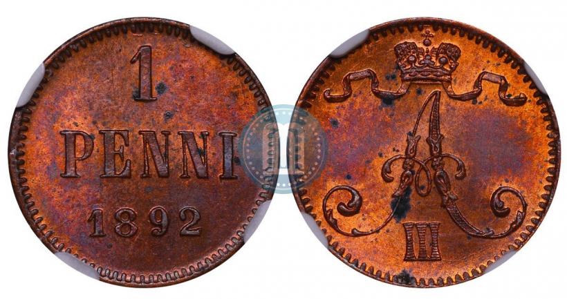 Фото 1 пенни 1892 года  