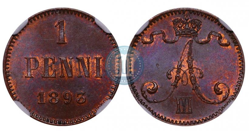 Фото 1 пенни 1893 года  