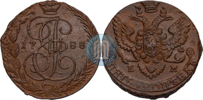 Фото 5 копеек 1788 года ЕМ 