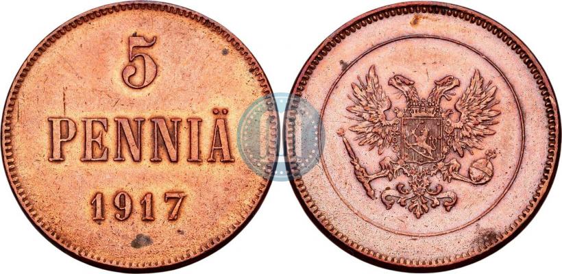 Фото 5 пенни 1917 года  