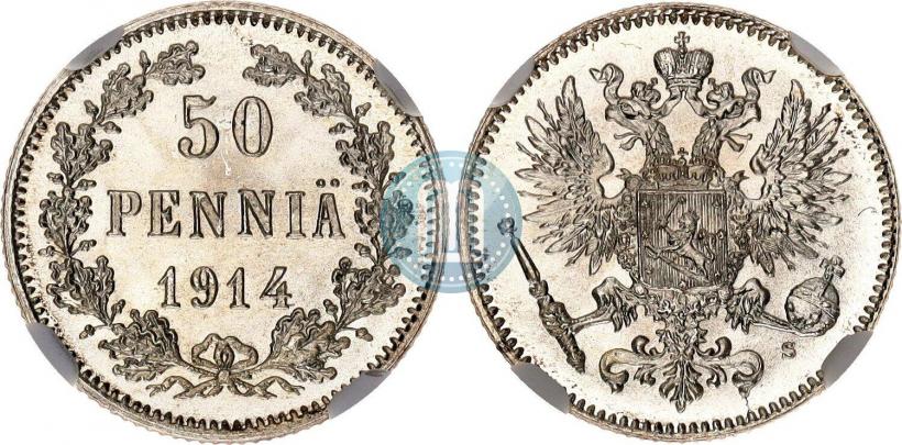 Фото 50 пенни 1914 года S 