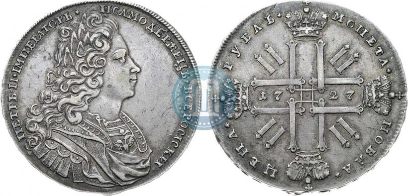 Фото 1 рубль 1727 года  "Московский тип"