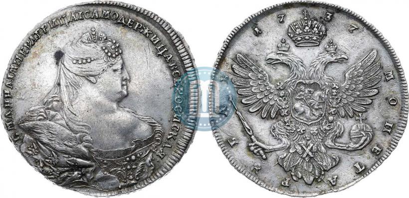 Фото 1 рубль 1737 года  "Московский тип"
