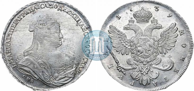 Фото 1 рубль 1739 года СПБ "Петербургский тип"