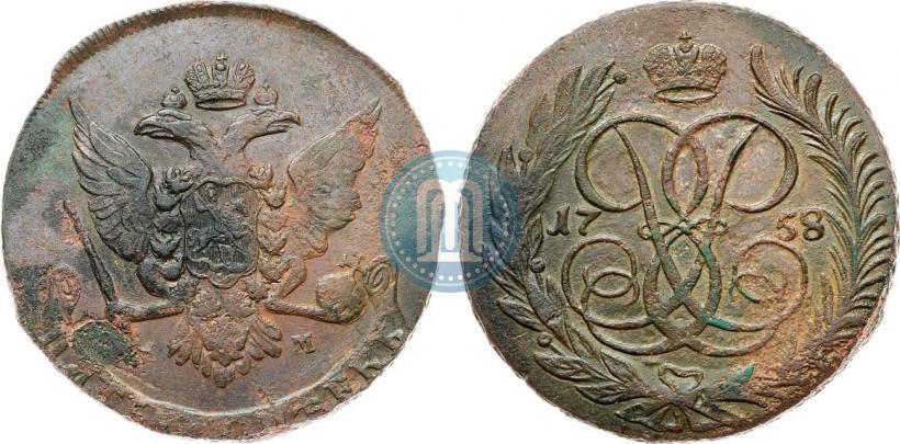 Picture 5 kopecks 1758 year ММ 