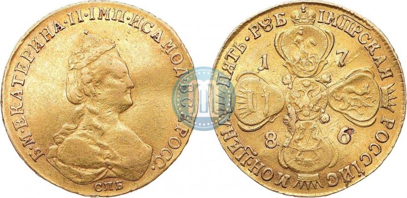 Picture 5 roubles 1786 year СПБ 