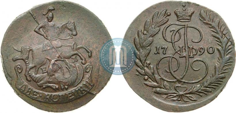 Picture 2 kopecks 1790 year ЕМ 