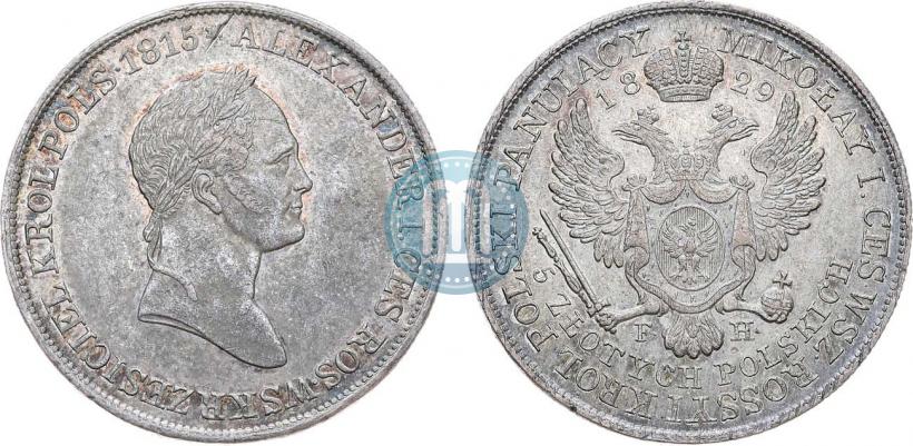 Picture 5 złotych 1829 year FH 