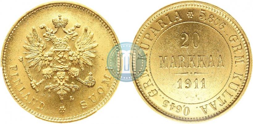 Picture 20 markkaa 1911 year L 