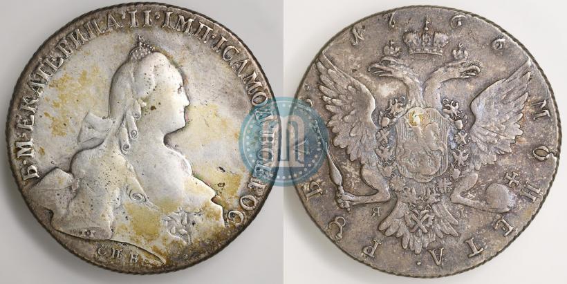 Picture 1 rouble 1766 year СПБ-АШ-Т.I. 