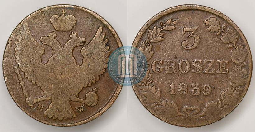 Picture 3 grosze 1839 year MW 