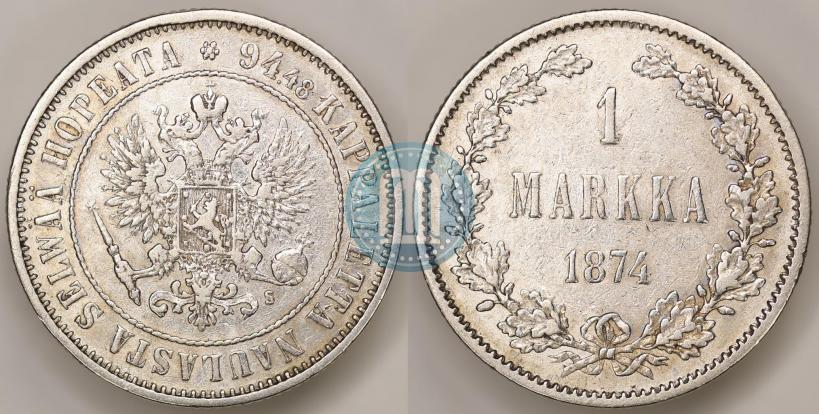 Picture 1 markka 1874 year S 