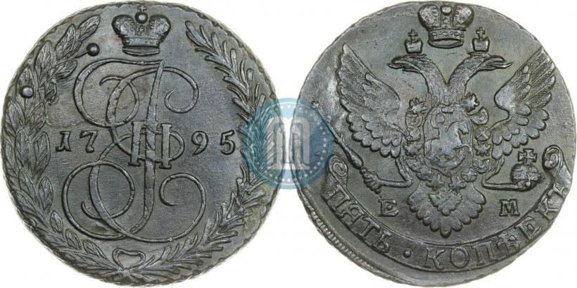 Picture 5 kopecks 1795 year ЕМ 