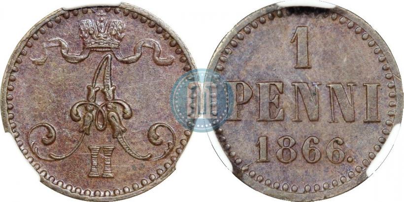 Picture 1 penni 1866 year  