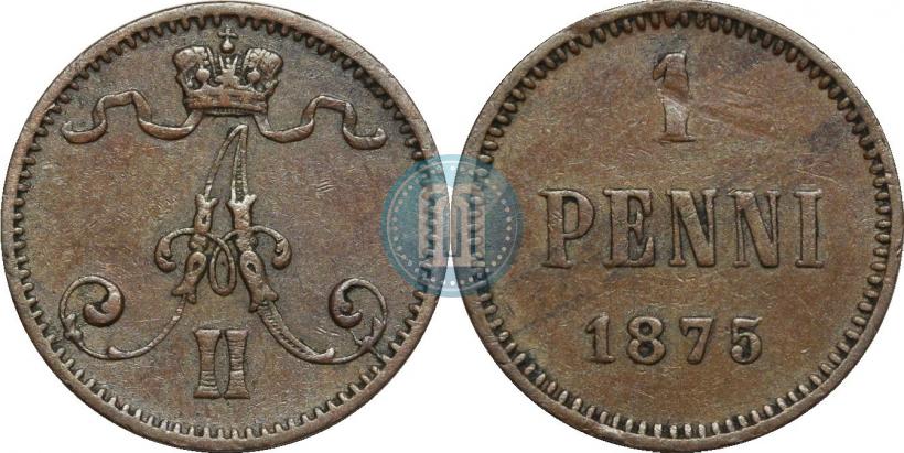 Фото 1 пенни 1875 года  