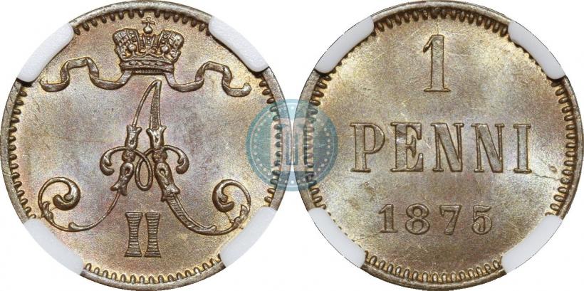 Фото 1 пенни 1875 года  