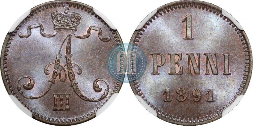 Фото 1 пенни 1891 года  