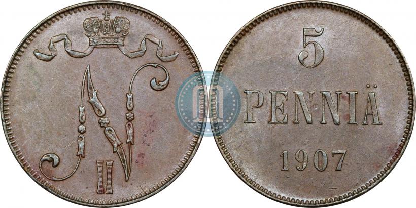 Фото 5 пенни 1907 года  