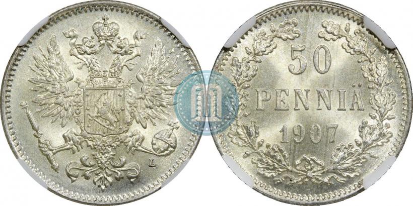 Фото 50 пенни 1907 года L 