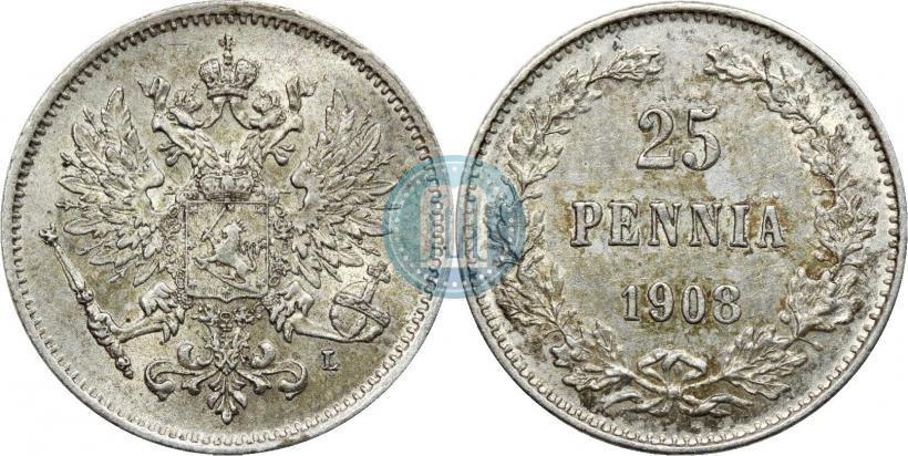 Picture 25 pennia 1908 year L 