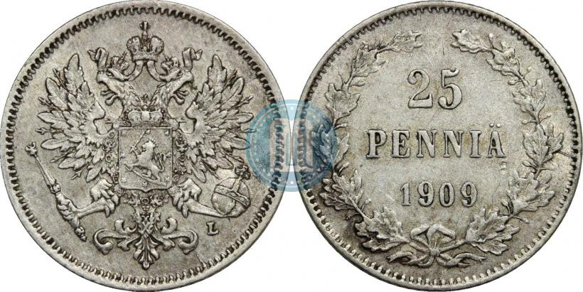 Picture 25 pennia 1909 year L 