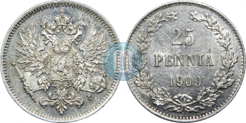 Picture 25 pennia 1909 year L 