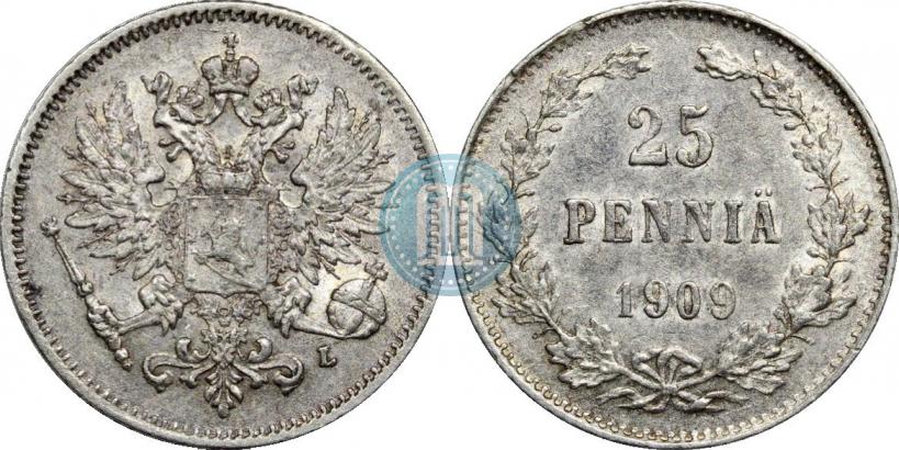 Picture 25 pennia 1909 year L 