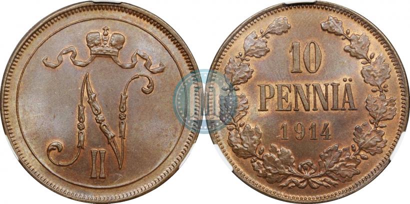 Picture 10 pennia 1914 year  