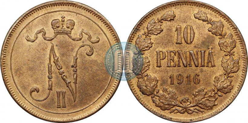 Picture 10 pennia 1916 year  
