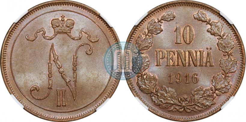 Picture 10 pennia 1916 year  