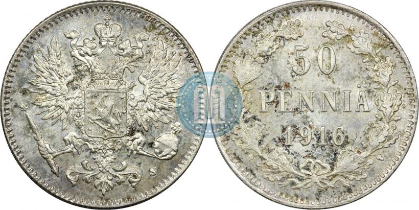 Фото 50 пенни 1916 года S 