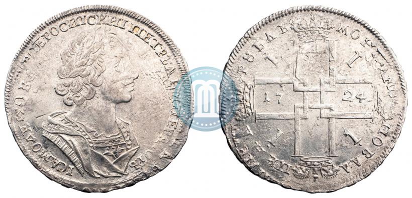 Фото 1 рубль 1724 года  "Портрет в античных доспехах"