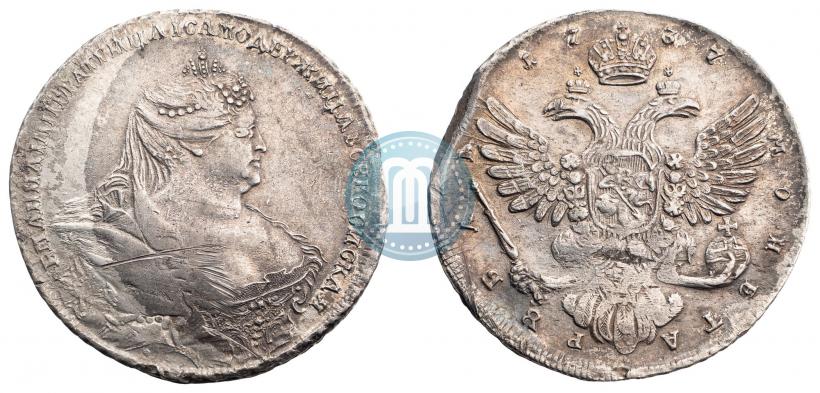 Фото 1 рубль 1737 года  "Московский тип"