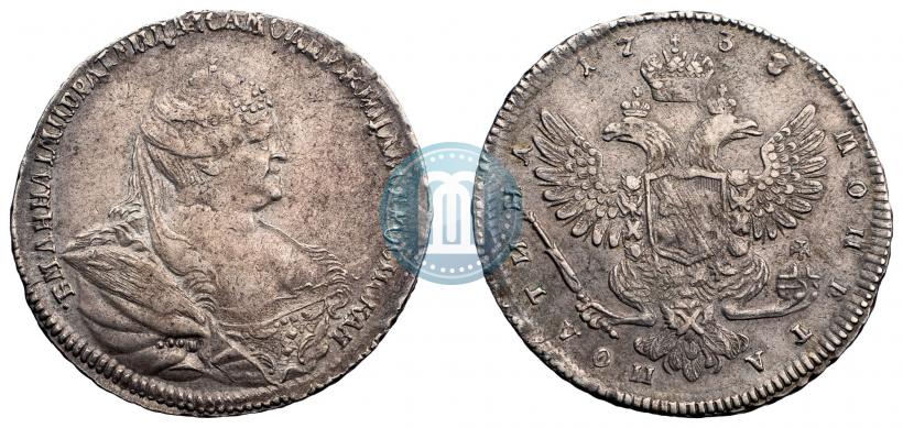 Фото Полтина 1738 года  "Московский тип"