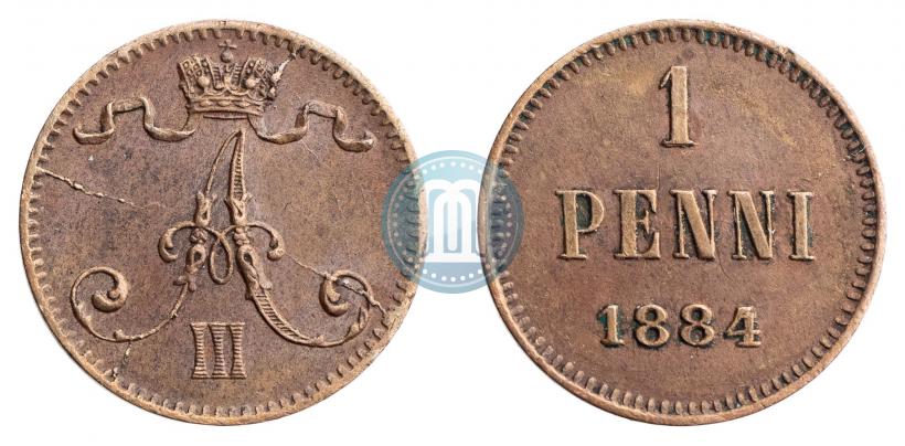 Фото 1 пенни 1884 года  