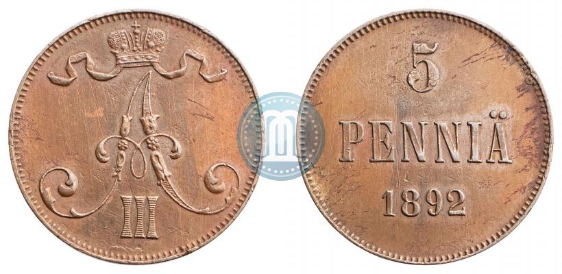 Фото 5 пенни 1892 года  