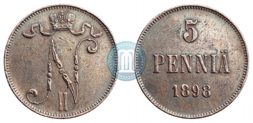 Фото 5 пенни 1898 года  