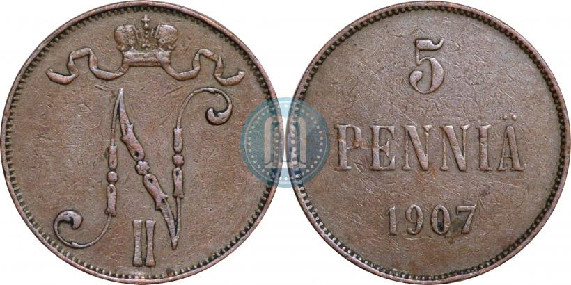 Фото 5 пенни 1907 года  